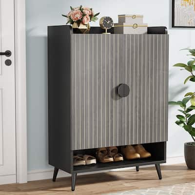 Shoe Cabinet with Doors, 7-Tier Shoe Storage Cabinet for Entryway