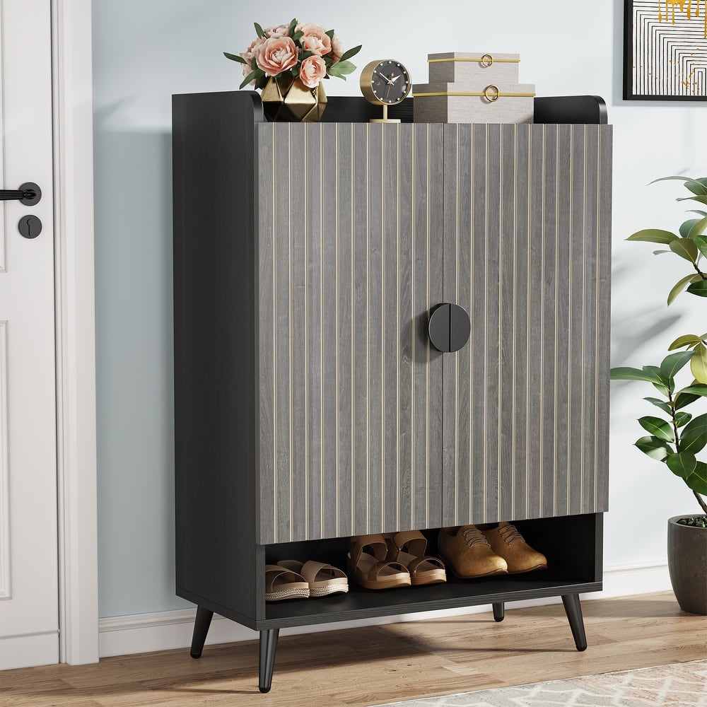 Shoe Cabinet with Doors, 7-Tier Shoe Storage Cabinet for Entryway
