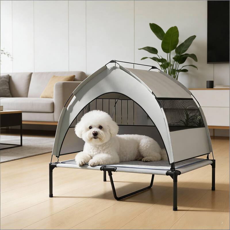 Pet Cot with Pad,Elevated Portable Dog Cot