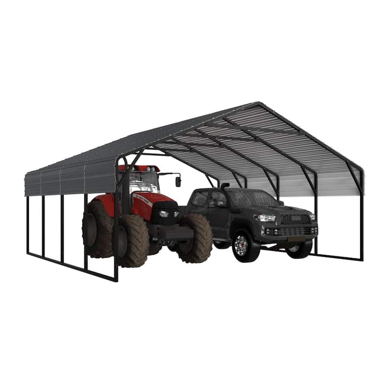 VEIKOUS 20x20 FT Heavy Duty Metal Carport, Weatherproof & Rust-Resistant Garage Carport - 20×20FT