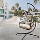 preview thumbnail 1 of 22, Stand Wicker Rattan Patio Basket Swing Egg Chair with C Type Bracket