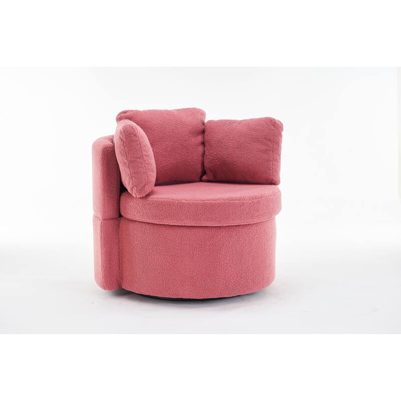 31.5" Swivel Barrel Chair with Storage