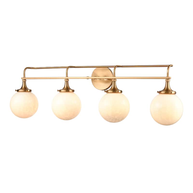Elk Home Beverly Hills Satin Brass With White Glass 4 Light Vanity