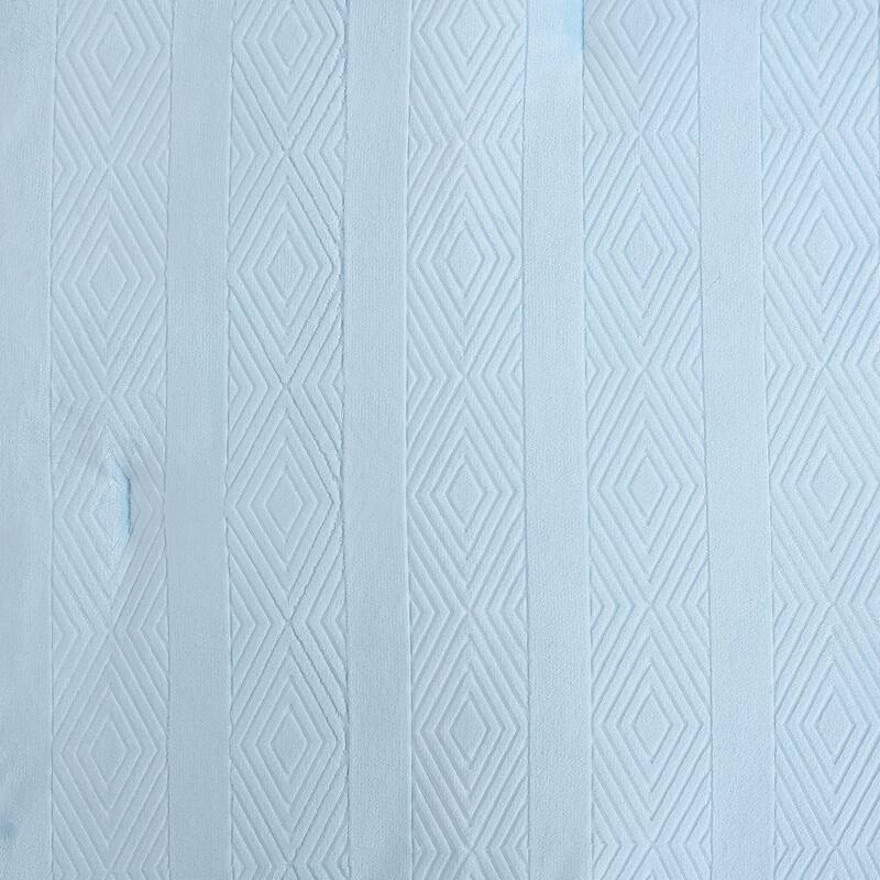 Wrangler Diamond Textured Embossed Plush Comforter Set Soft Reversible (Blue)