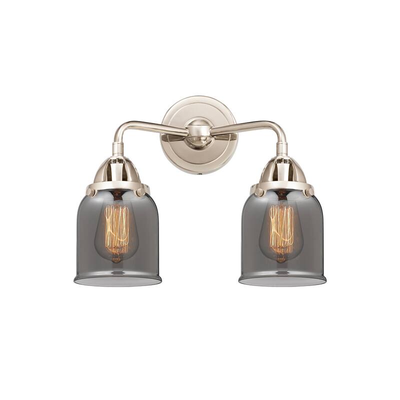 Innovations Lighting 288-2W-13-13 Bell Vanity Bell 2 Light 13" Wide - Polished Nickel / Plated Smoke