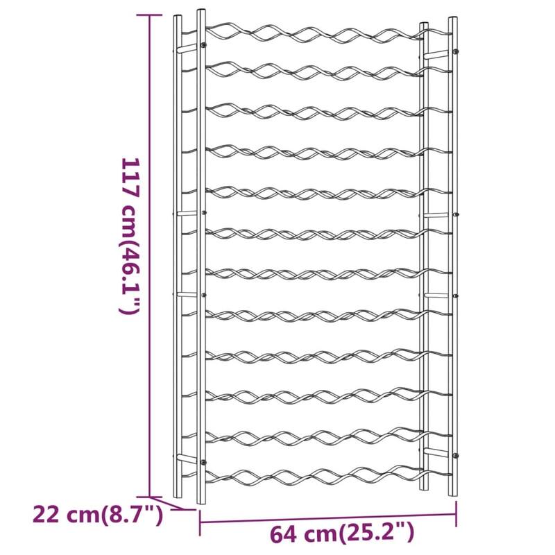 vidaXL Wine Rack Bottle Holder Wine Storage Organizer for Pantry Kitchen Metal