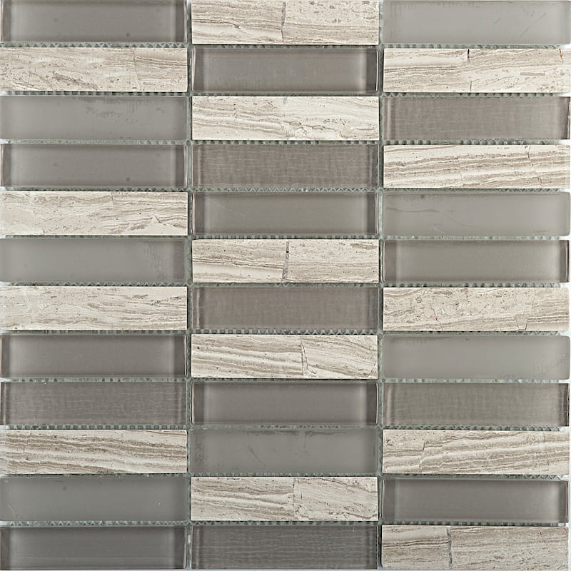Emser Tile Illumina - Straight Joint Mosaic Wall Tile - Polished Glass