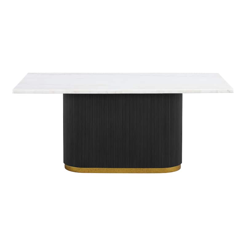 Furniture of America Torin Modern 5-Piece White Marble Top Dining Table Set with Swivel Chairs