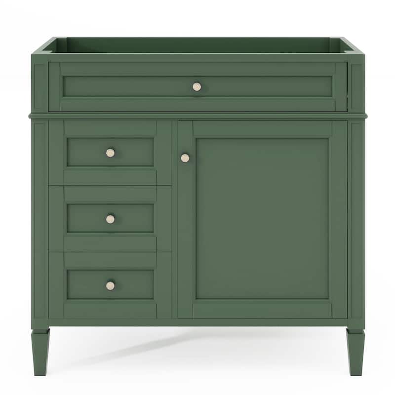 (Base Only)Modern Bathroom Storage Vanity Base with 2 Drawers and a Tip-out Drawer