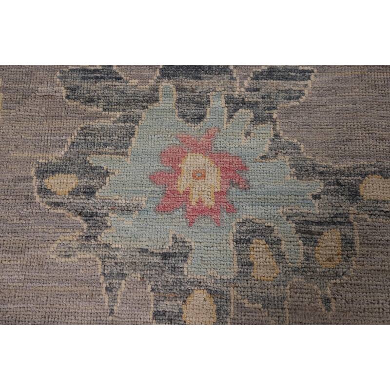 Vegetable Dye Oushak Area Rug Handmade Turkish Wool Carpet - 9'3" x 11'11"