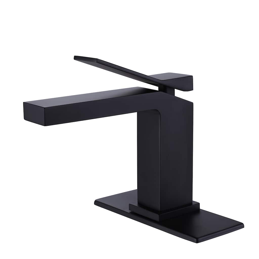 Single Handle Bathroom Faucet with Deck Plate Brass 1 Hole Modern Bathroom Sink Basin Faucets