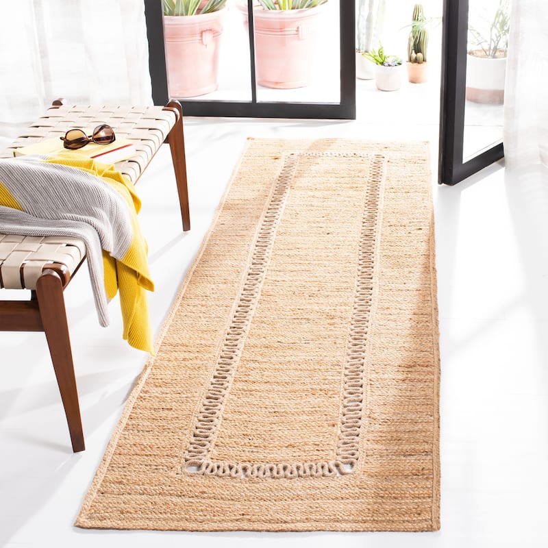 SAFAVIEH Handmade Natural Fiber Saimira Casual Solid Jute Rug - 2'6" x 8' Runner - Beige
