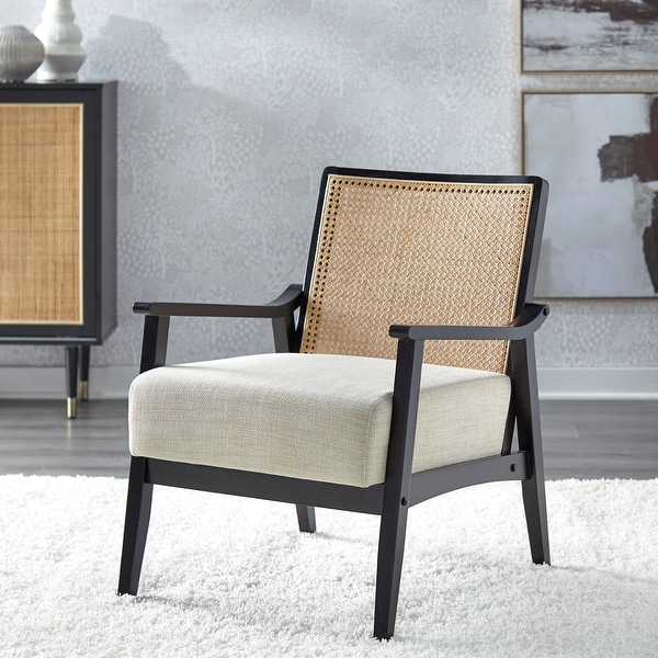 Lifestorey Serena Cane and Solid Wood Accent Chair On Sale Bed