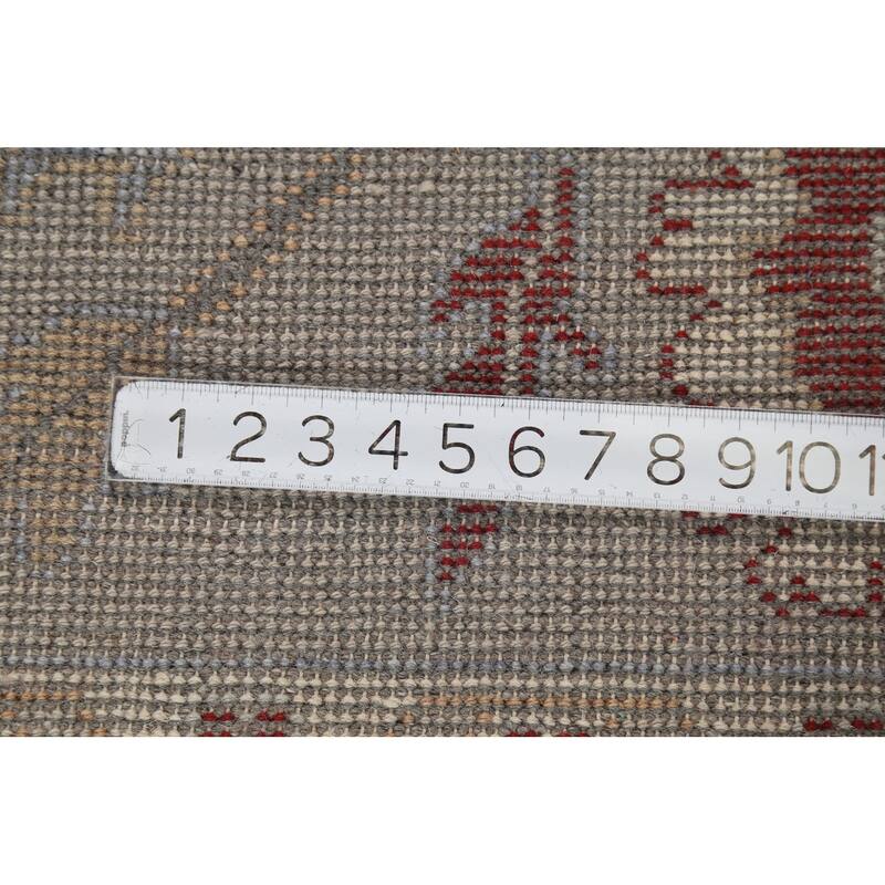 Gray Oushak Indian Rug Hand-Knotted Transitional Wool Carpet - 8'1"x 9'10"