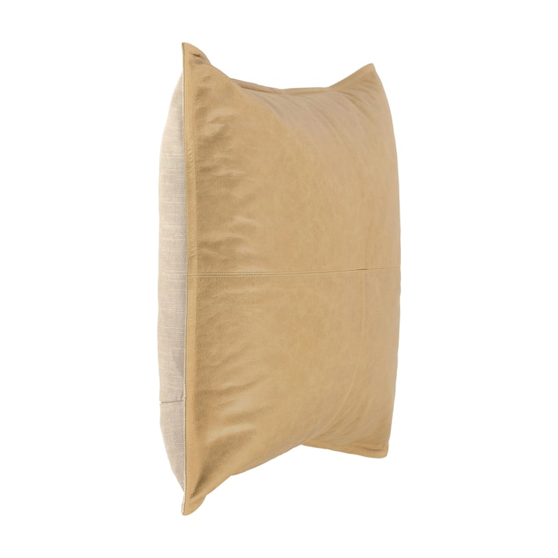 Villa by Classic Home Golden Genuine Leather Throw Pillow