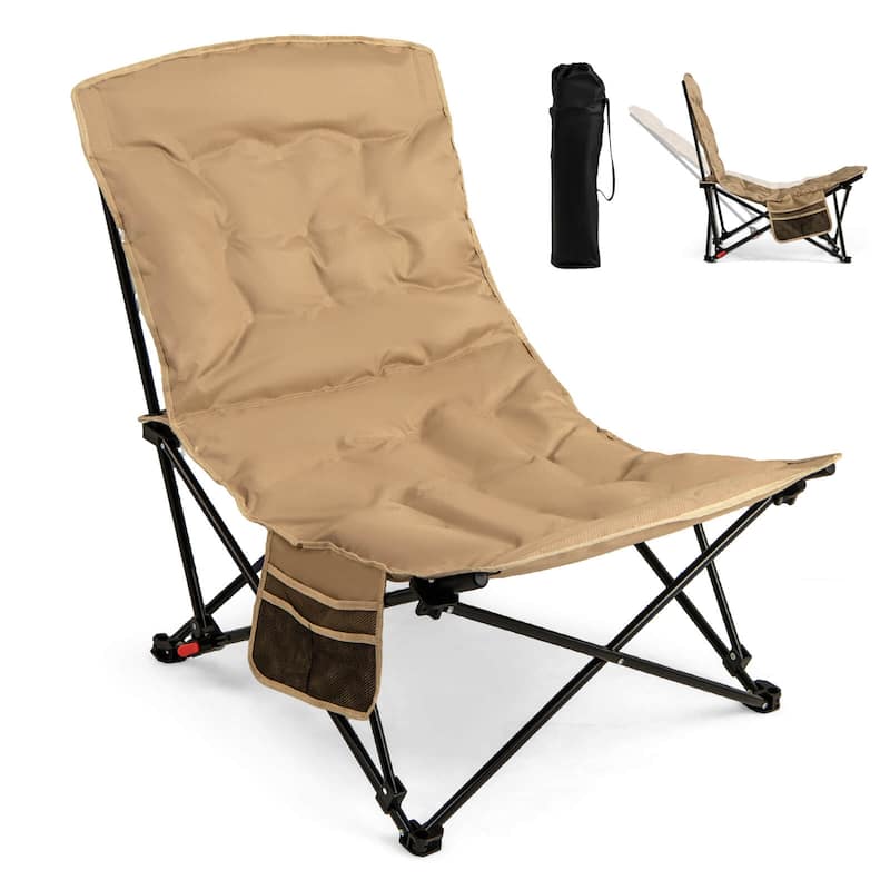 Costway 1/2 PCS Portable Folding Camping Chair with 500 LBS Support