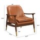 preview thumbnail 9 of 7, Mid-Century Faux Leather Accent Chair with Cushioned Seat