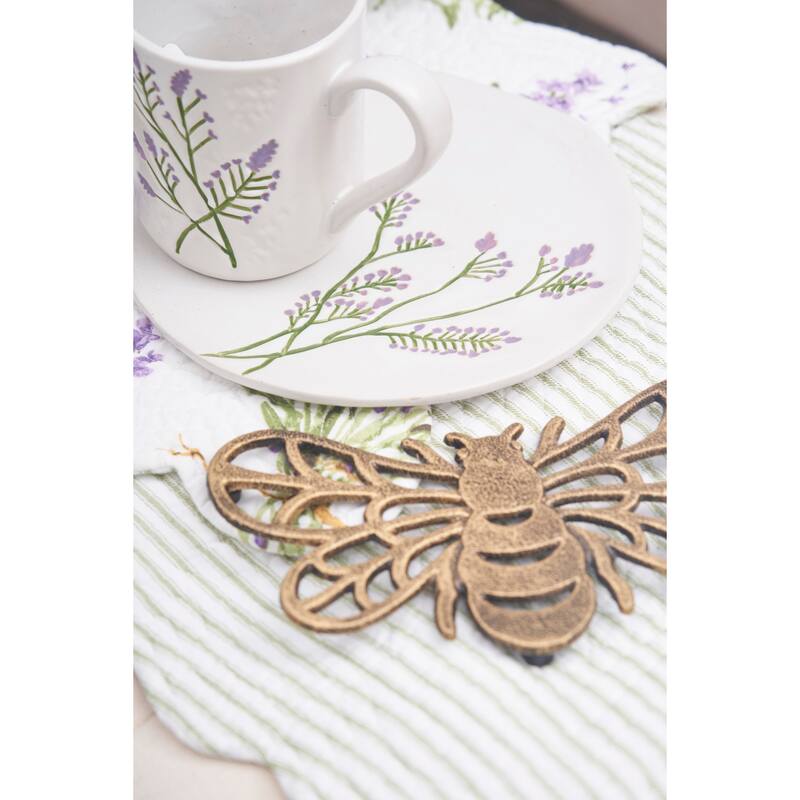 Lavender Fields Reversible Machine Washable Scallop Quilt Placemats Set of 6