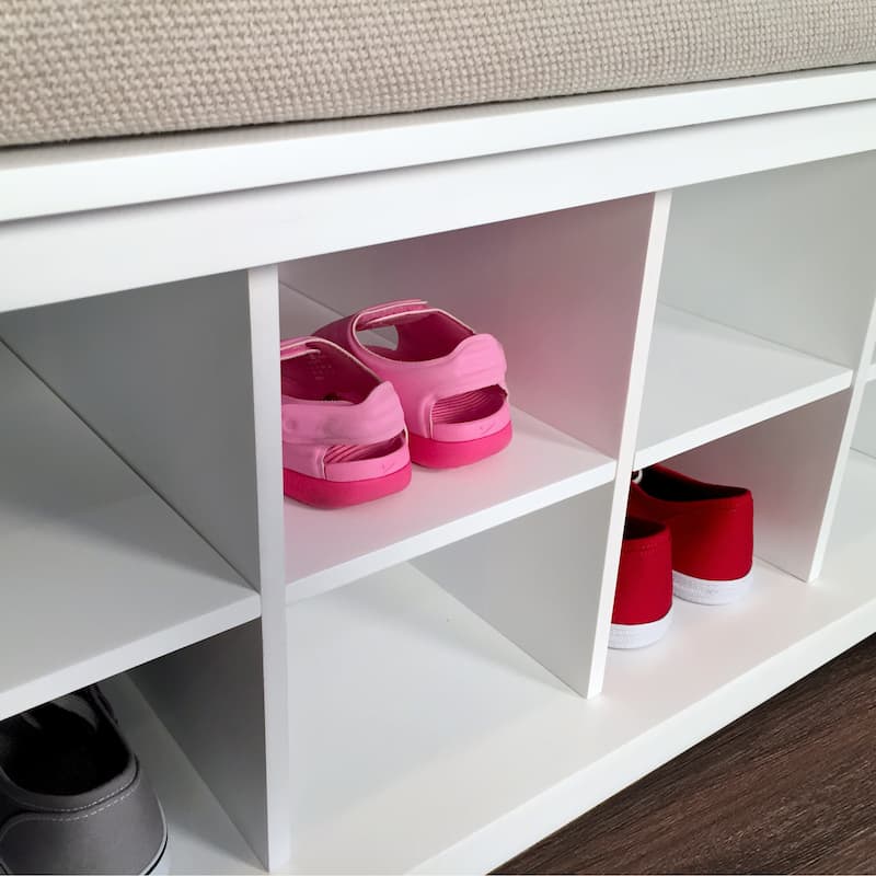 John Louis Home Solid Wood Shoe Storage Bench White