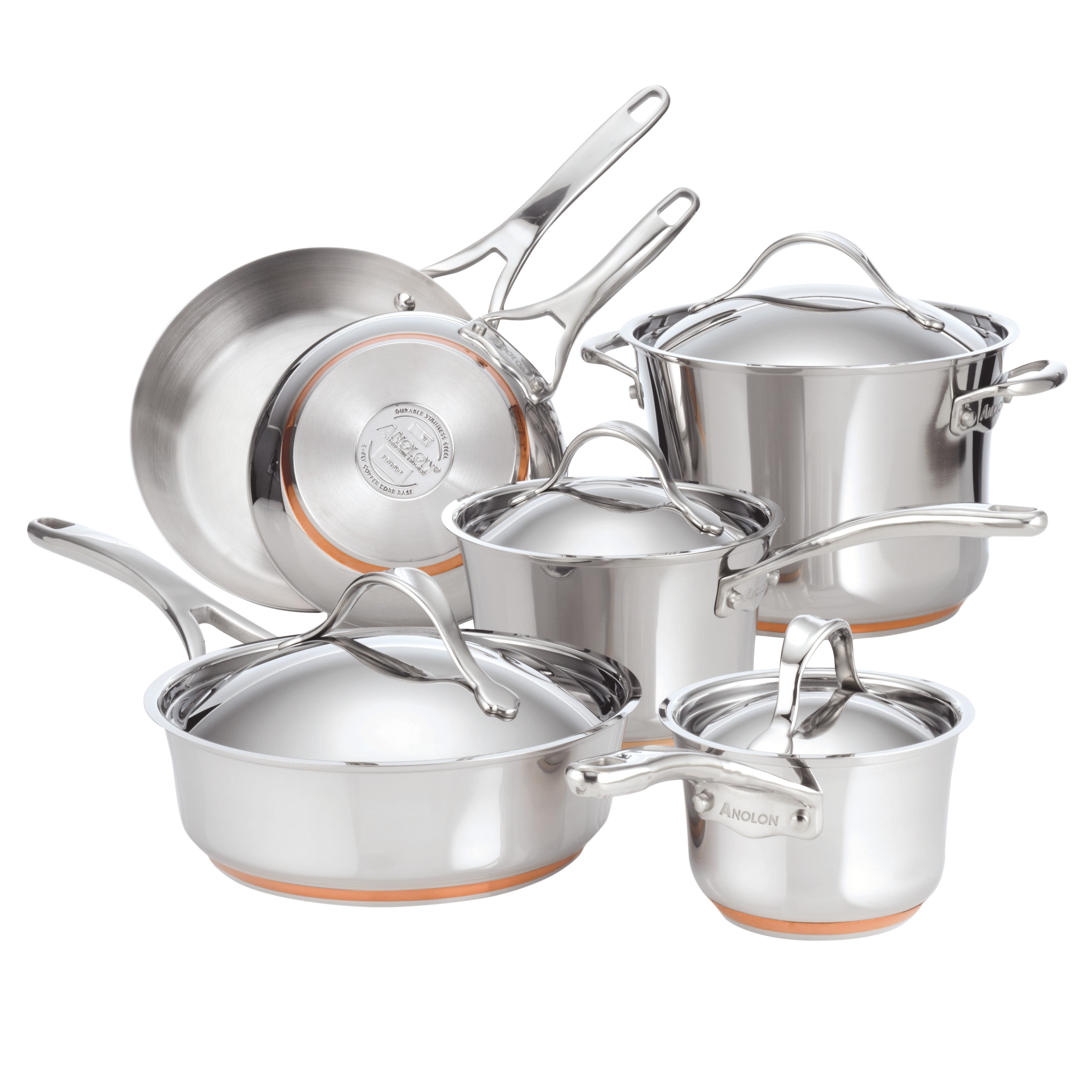 Paula Deen 11-piece Stainless Steel & Copper Cookware Set 