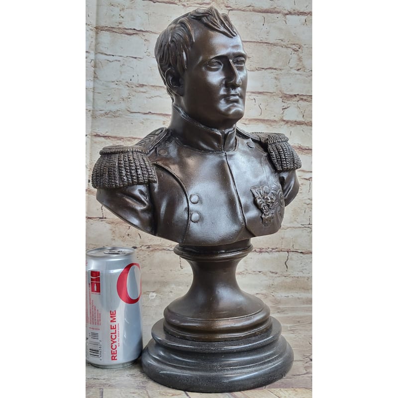 Bronze Metal Bust Statue Sculpture Of Napoleon Bonaparte French Decor Marble Base