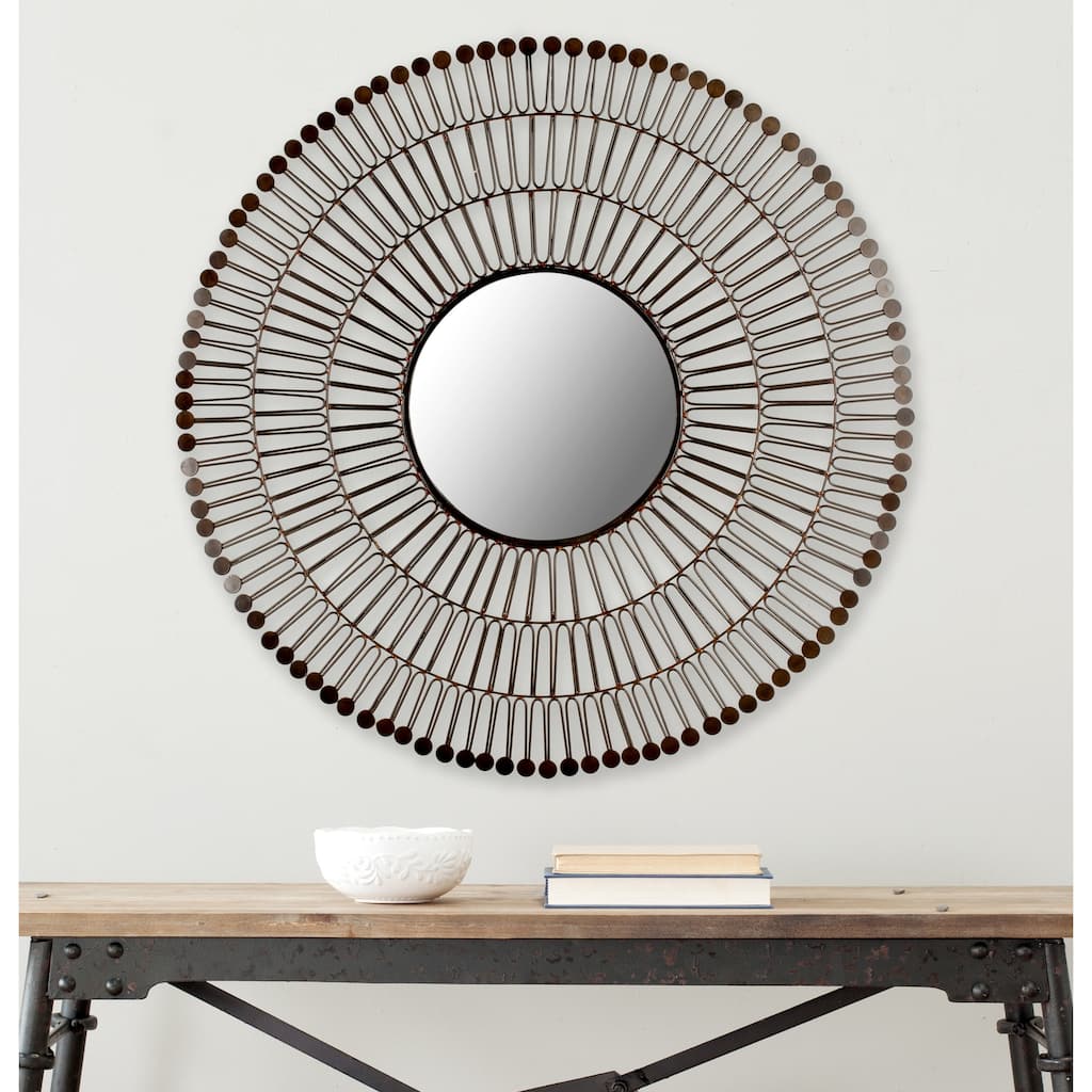 SAFAVIEH Tyyne Coffee Bronze 31-inch Round Decorative Mirror - 31" x 31" x 1.5" - 31Wx31Dx2H