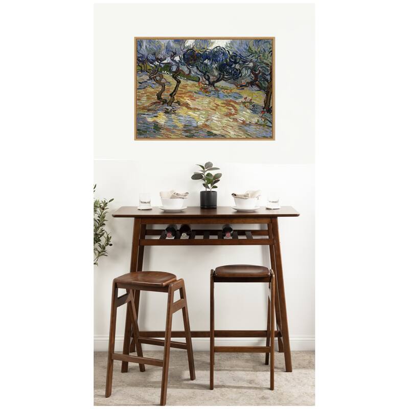 Kate and Laurel Olive Trees by Vincent van Gogh by Nostalgia Prints Framed Canvas Wall Art Print