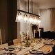 preview thumbnail 1 of 10, Luray Mid-century Modern Farmhouse 5-Light Linear Chandelier Coastal Island Lights for Dining Room - L34.2"*W3.54"*H8.7" L34.2"*W3.54"*H8.7" - Black/ Brass