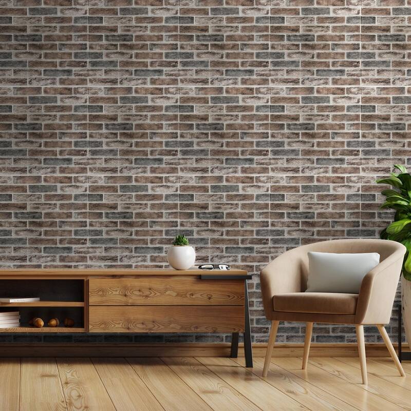Art3d 20pcs 27.5"x27.5" Self-adhesive Foam Faux Brick Wall Tile Wall Sticker