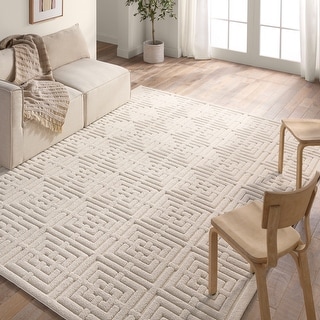 Amente Geometric Cream Rug - Bed Bath & Beyond - 37848354
