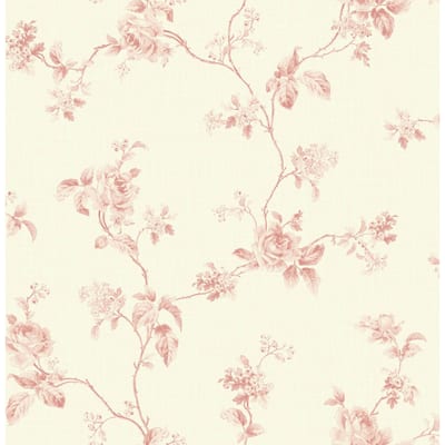 Seabrook Designs Chantilly Floral Branch Unpasted Wallpaper