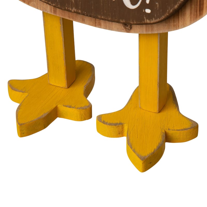 Glitzhome 24"H Thanksgiving Wooden Turkey Standing Decor