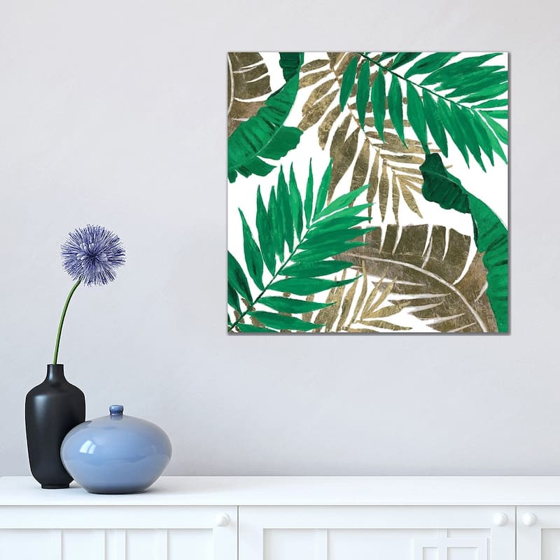 iCanvas "Modern Jungle Leaves Close Up I" by Patricia Pinto Canvas Print - 18x18x1.5