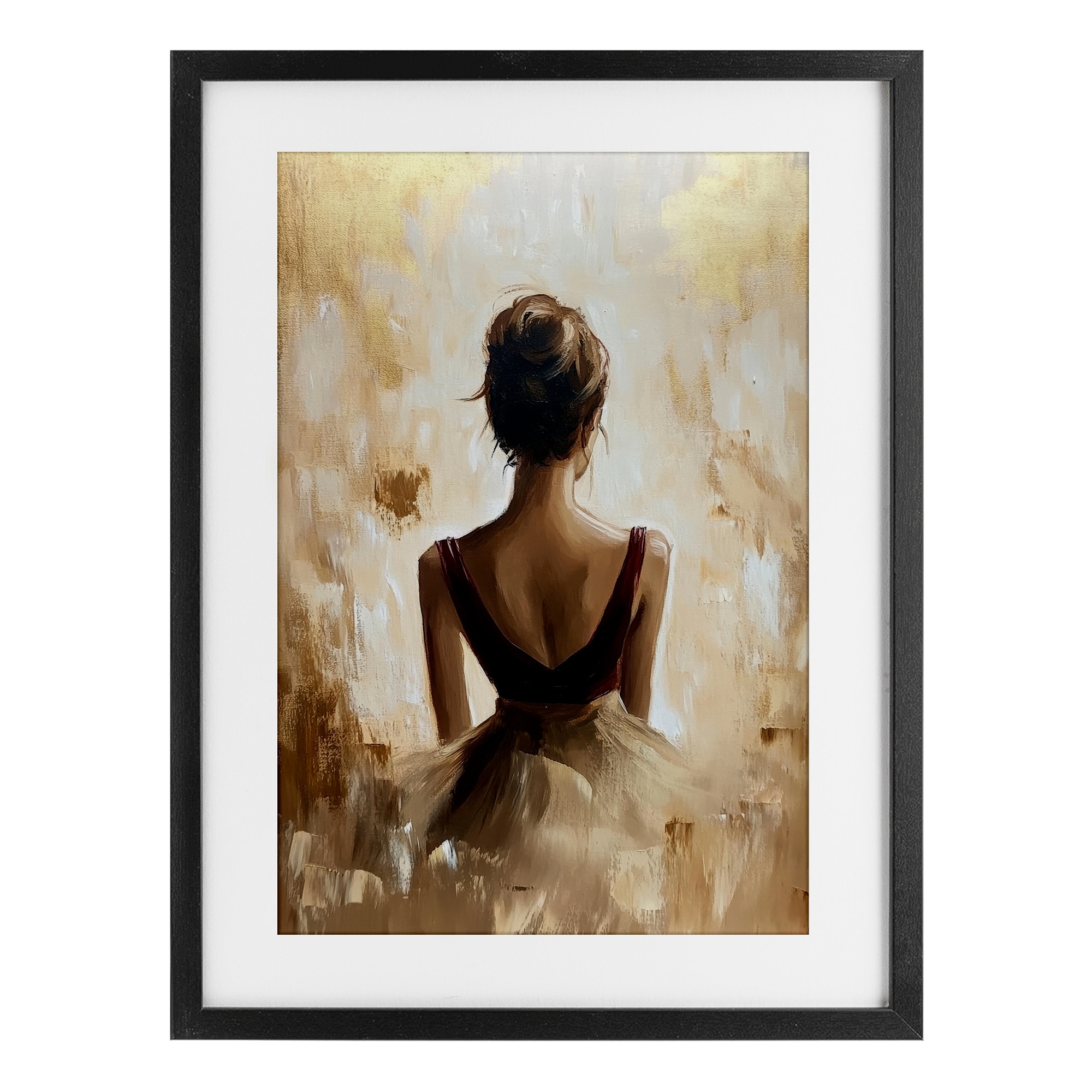 Stupell Ballerina Figure Abstract Portrait Under Glass Framed Design By Petal Prints Design