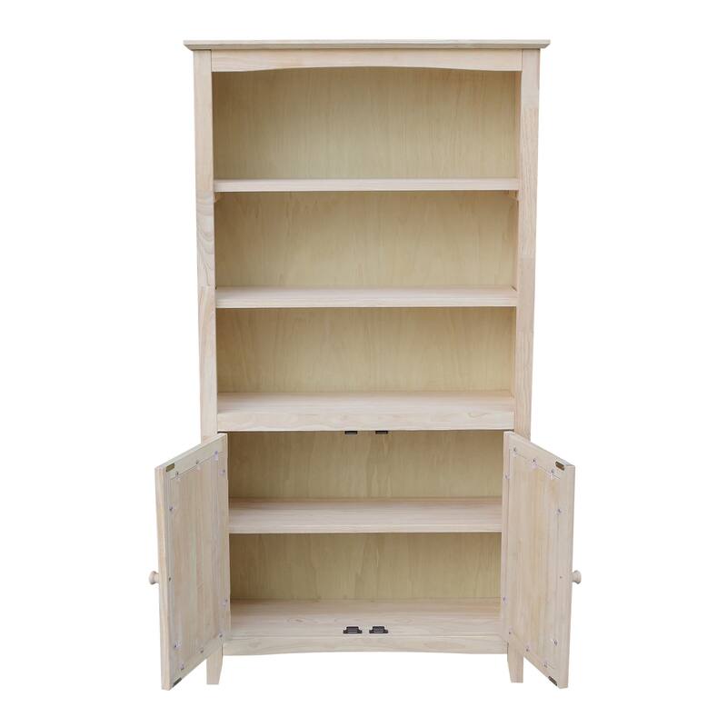 Solid Wood 60" Shaker Bookcase