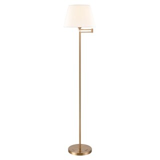 Elk Home Scope Aged Brass With White Cotton Shade 1 Light Floor Lamp 