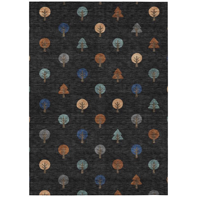 Machine Washable Indoor/ Outdoor Modern Mulvane Chantille Rug