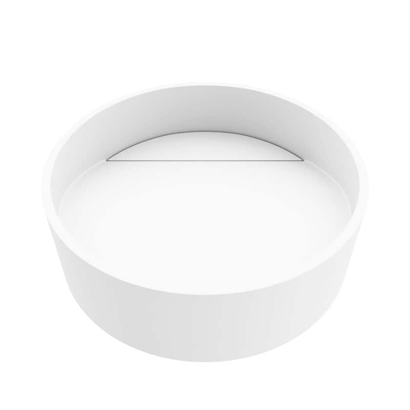 VIGO Starr 15"L x 15"W x 5"H Matte Stone Round Bathroom Vessel Sink