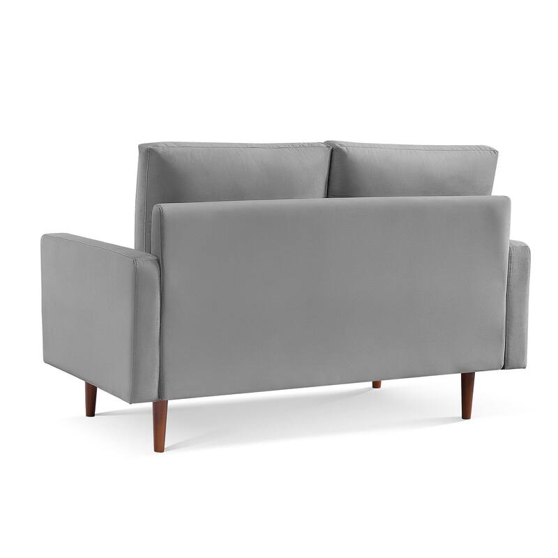 57 Inch Wide Upholstered Loveseat with Square Arms - N/A