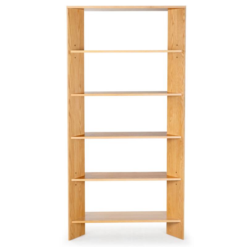 SAFAVIEH Couture Norrington Wood 5 Shelf Bookshelf - 38"W x 15"D x 76"H - Natural