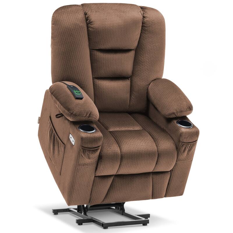 MCombo Small Power Lift Recliner Chair with Massage and Heat for Short Elderly People, Fabric 7569