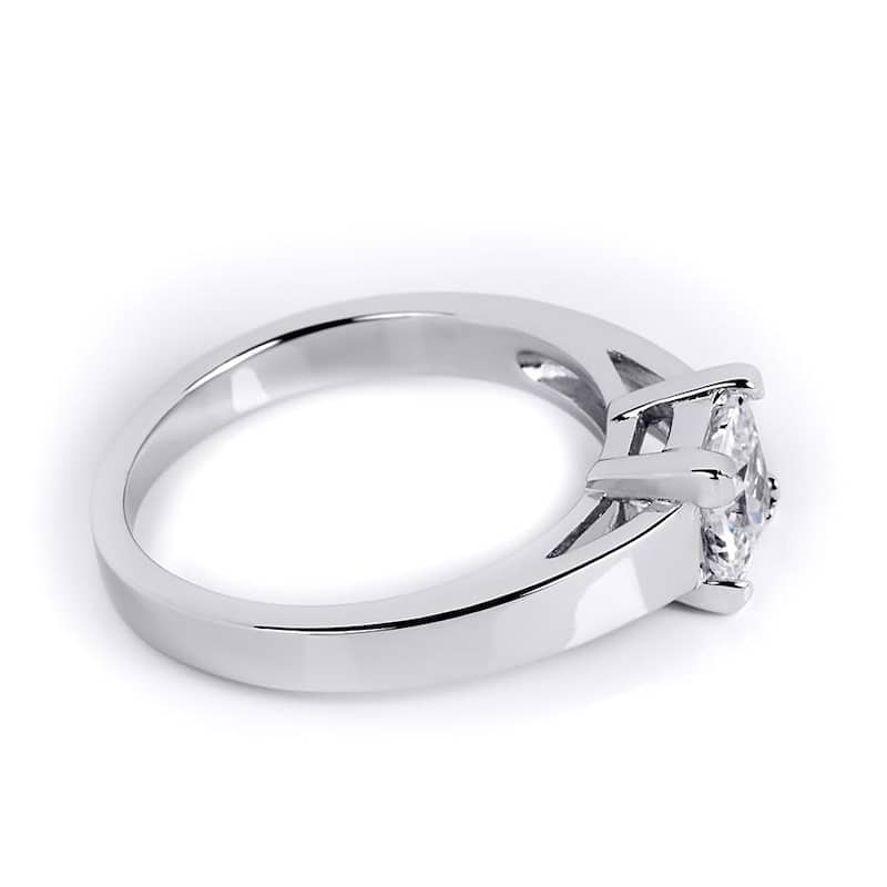 1.00 CT Princess Cut Solitaire Engagement Ring Sterling Silver
