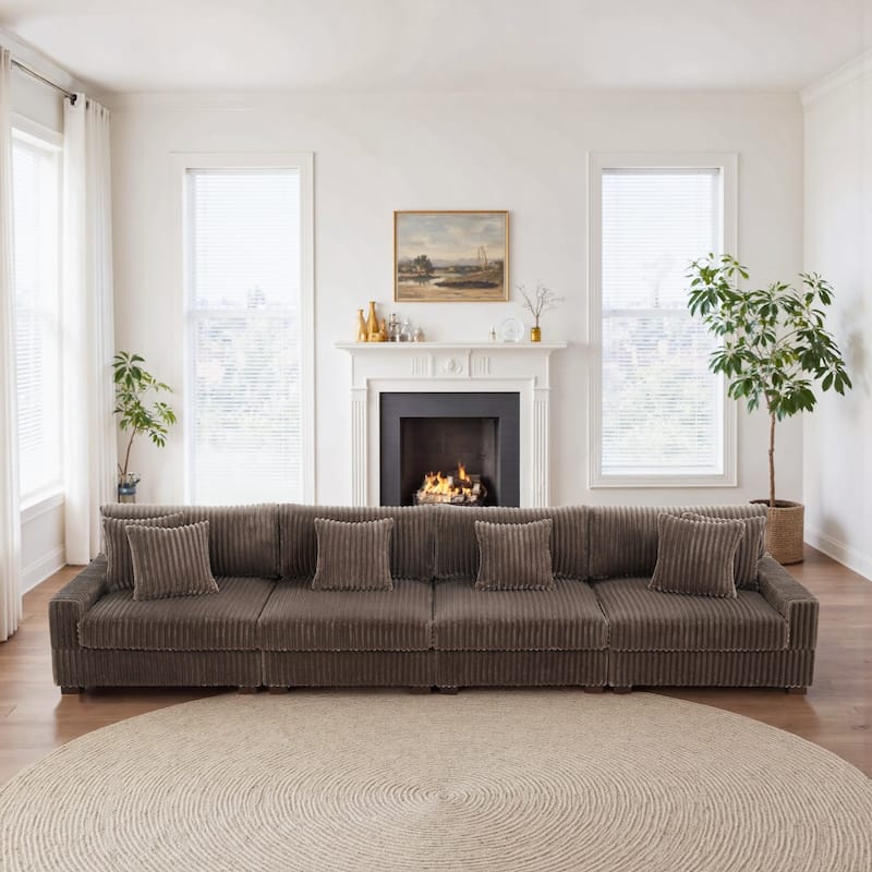 Anne 150" W Oversized Upholstered Modular Sectional Sofa