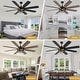 preview thumbnail 35 of 38, Cusp Barn 52/60/72 Inch Farmhouse Caged Ceiling Fan with Lights and Remote, Industiral 6 Speeds Chandelier Ceiling Fan