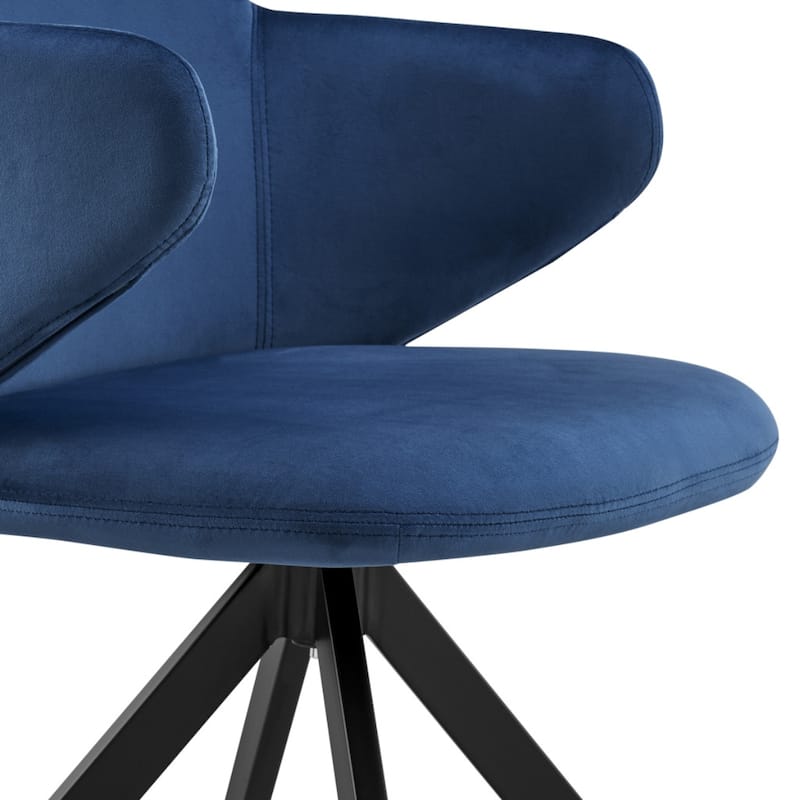 Velvet Swivel Dining Armchair with Black Steel Legs Modern Velvet Upholstered for Living Room - 33.47”H x 22.84”W x 24.02”D