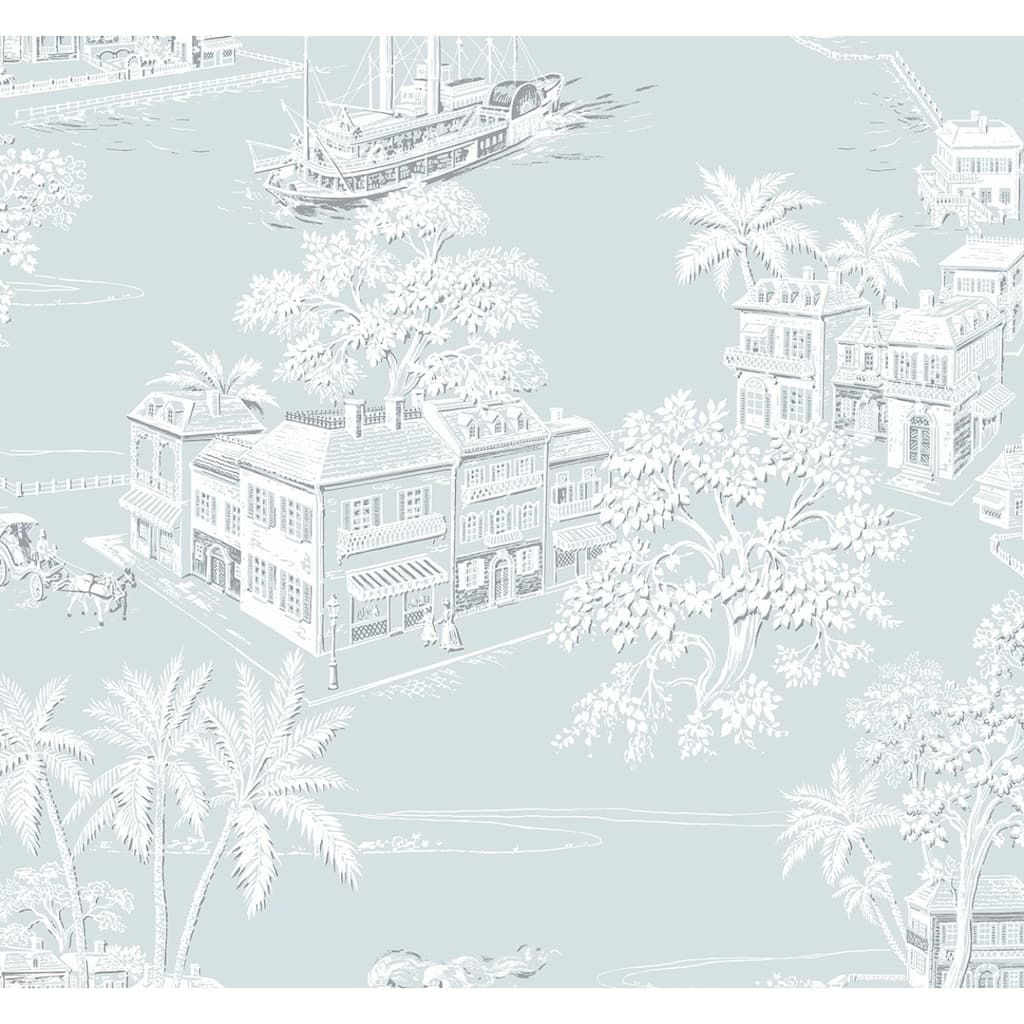 NextWall Coastline Toile Peel and Stick Wallpaper - 27 in. W x 18 ft. L