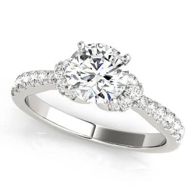 Auriya 14k White Gold Lab Grown Round Diamond Halo Engagement Ring 0.50 to 5.00 ct. tw. (F-G VS)