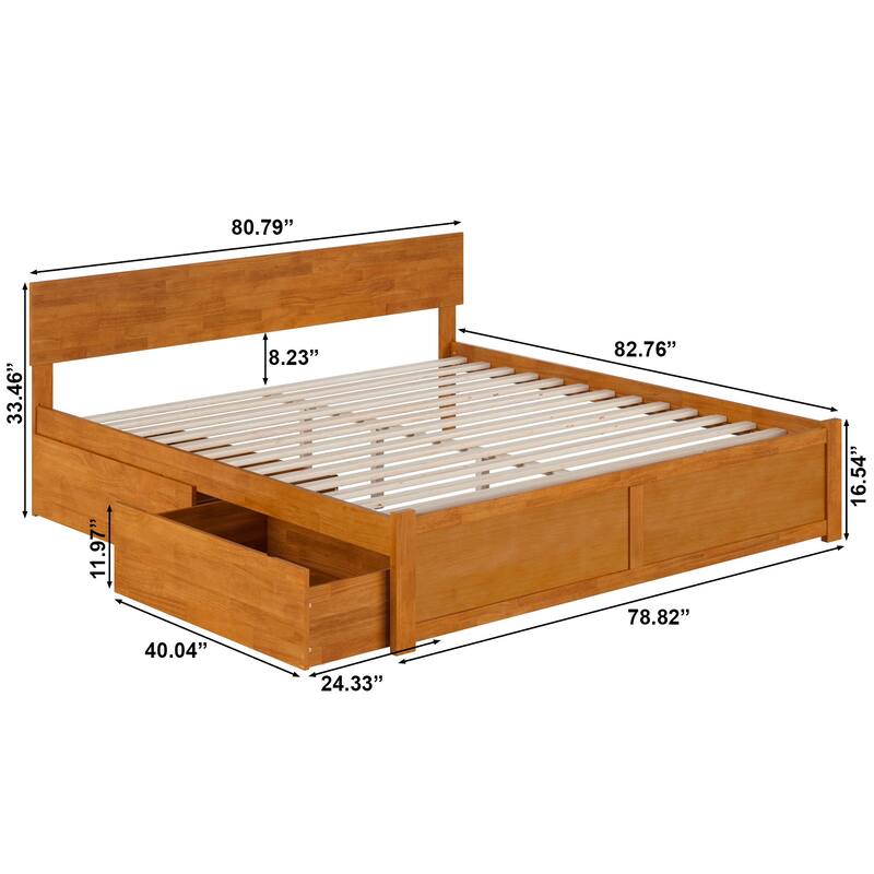 Orlando Platform Bed with Footboard and Storage Drawers
