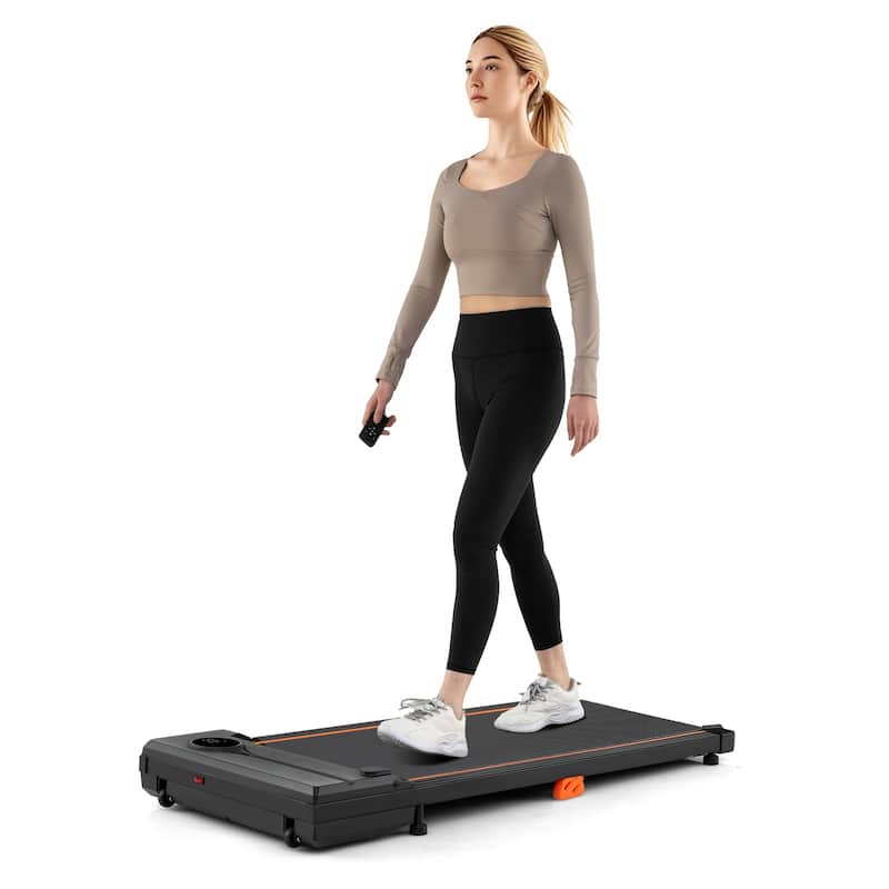 Compact Under Desk Treadmill for Home Office with 2.5HP Motor and Dual Shock Absorption - 43" x 19" x 4.7"
