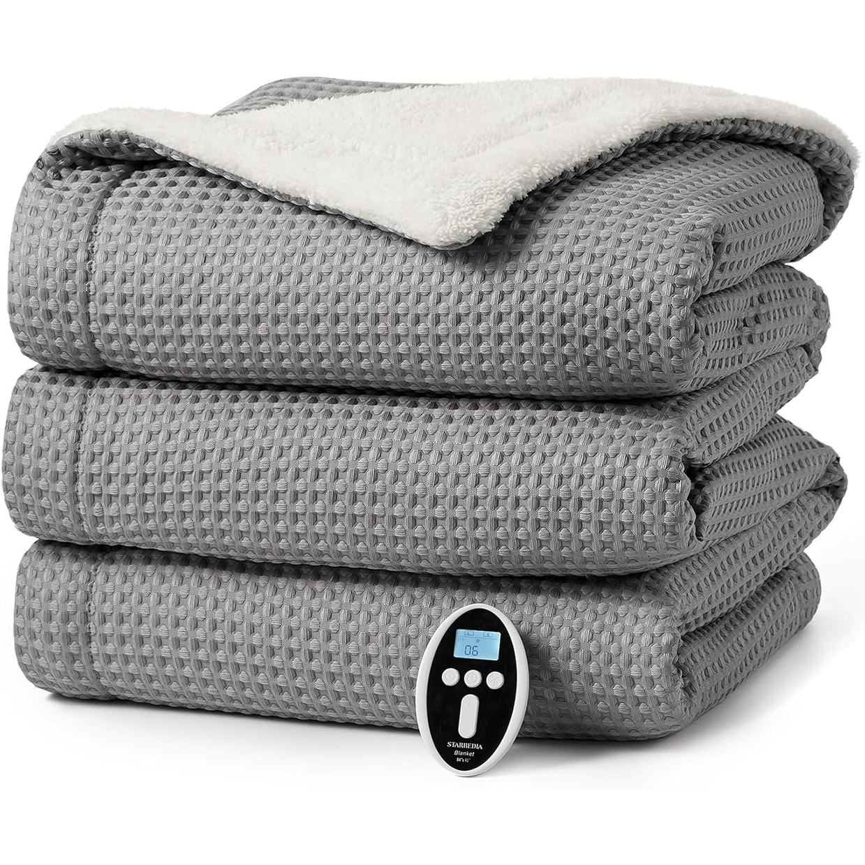 Electric Blanket Heated Throw Blanke, Waffle Fast Heating Machine Washable, 6 Heat Levels, ETL Certified